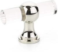 Lumiere Transitional T-Knob, Adjustable Clear Acrylic, Polished Nickel, 2'' 411-PN