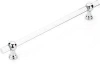 Lumiere Transitional Appliance Pull, NON-Adjustable Clear Acrylic, Polished Chrome, 12'' cc 412-26