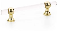 Lumiere Transitional Pull, Adjustable Clear Acrylic, Polished Brass, 4'' cc 414-03