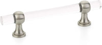 Lumiere Transitional Pull, Adjustable Clear Acrylic, Satin Nickel, 4'' cc 414-15