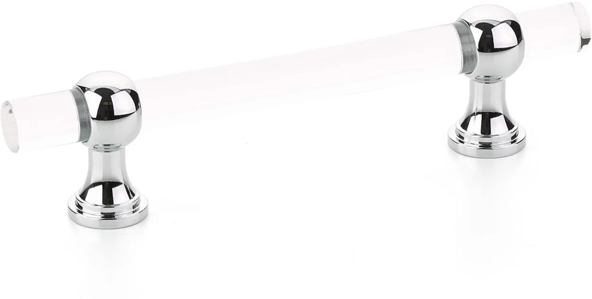 Lumiere Transitional Pull, Adjustable Clear Acrylic, Polished Chrome, 4'' cc 414-26