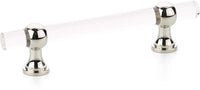 Lumiere Transitional Pull, Adjustable Clear Acrylic, Polished Nickel, 4'' cc 414-PN