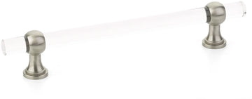 Lumiere Transitional Pull, Adjustable Clear Acrylic, Satin Nickel, 6'' cc 416-15
