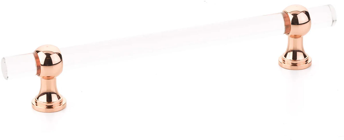 Lumiere Transitional Pull, Adjustable Clear Acrylic, Polished Rose Gold, 6'' cc 416-PRG
