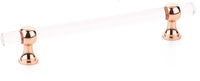 Lumiere Transitional Pull, Adjustable Clear Acrylic, Polished Rose Gold, 6'' cc 416-PRG