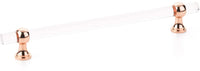 Lumiere Transitional Pull, Adjustable Clear Acrylic, Polished Rose Gold, 8'' cc 418-PRG