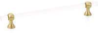 Lumiere Transitional Pull, Adjustable Clear Acrylic, Satin Brass, 8'' cc 418-SB