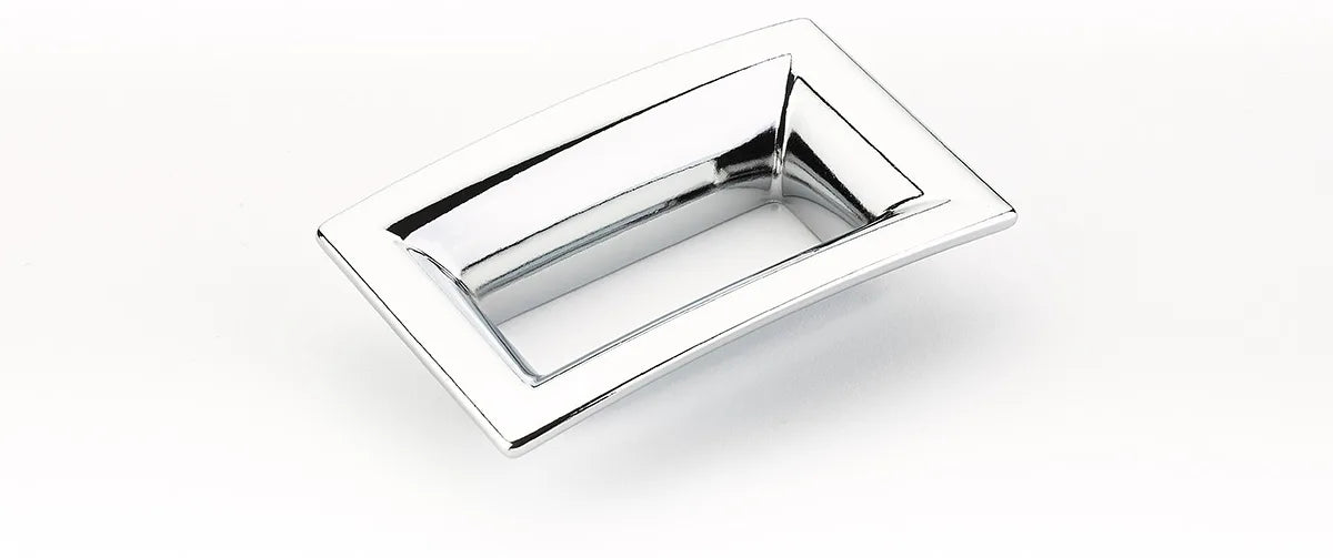 Finestrino Pull, Flared Rectangle, Polished Chrome, 64 mm cc 441-26