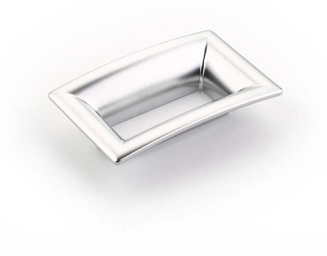 Finestrino Pull, Flared Rectangle, Matte Chrome, 64 mm cc 441-M26