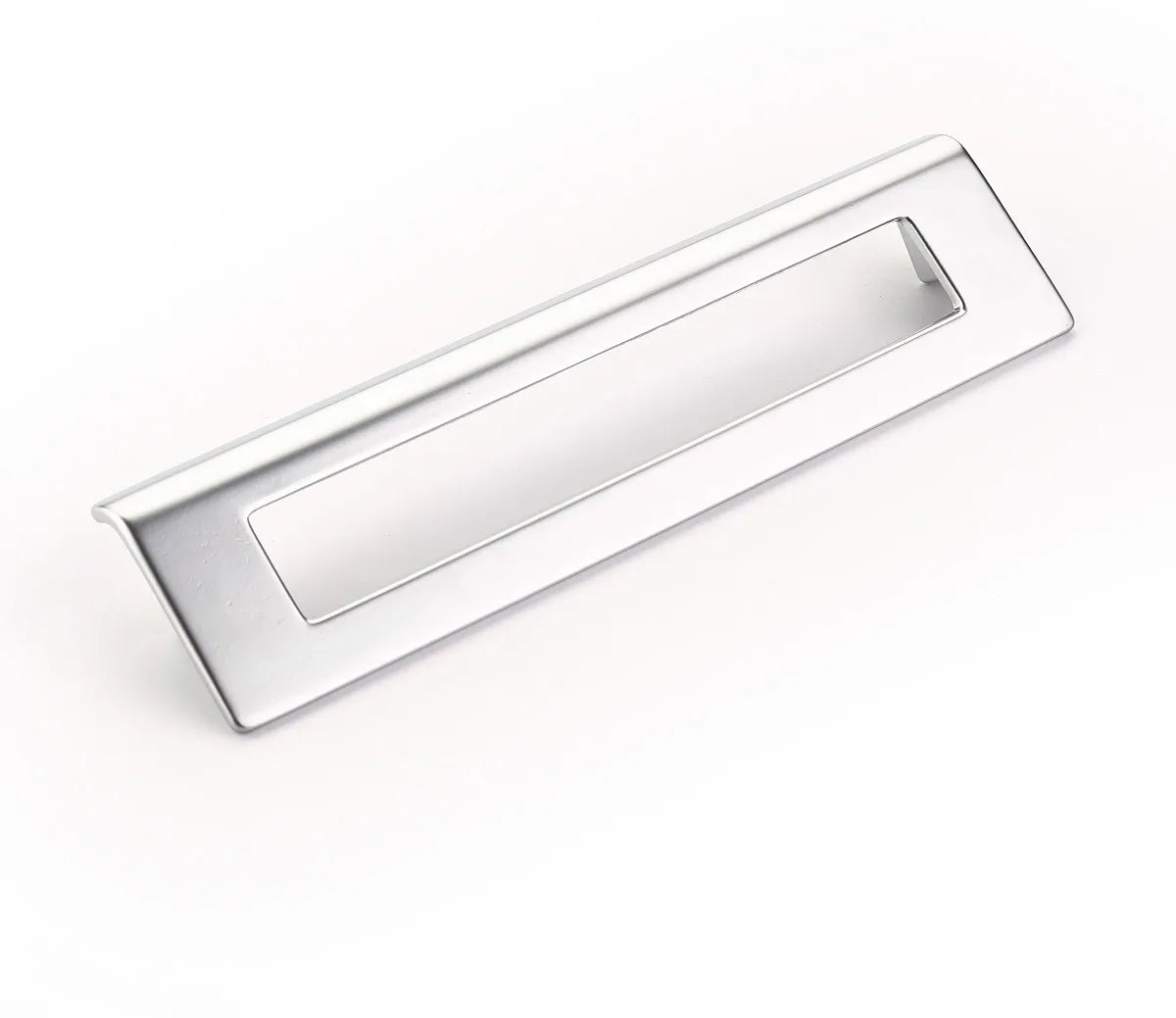 Finestrino Pull, Angled Rectangle, Matte Chrome, 160 mm cc 451-M26