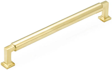 Haniburton Pull, Unlacquered Brass, 8'' cc 478-UNBR