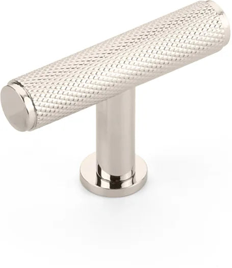 Pub House T-Knob, Knurled, Polished Nickel, 2'' 5001-PN