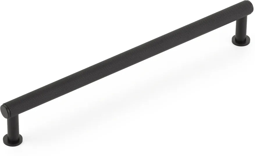 Pub House Pull, Knurled, Matte Black, 8'' cc 5008-MB