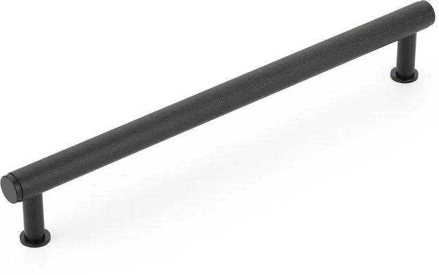 Pub House Appliance Pull, Knurled, Matte Black, 12'' cc 5012A-MB