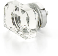City Lights Rectangular Glass Knob, Polished Chrome, 1-3/4''  52-26