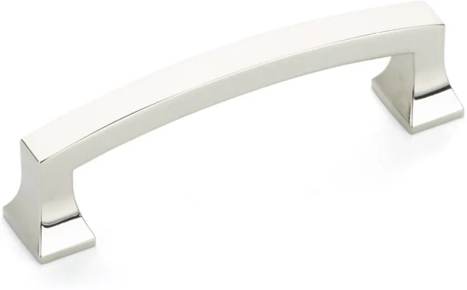 Menlo Park Pull, Arched, Polished Nickel, 3-1/2'' cc 526-PN