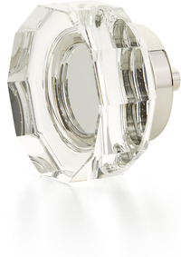 City Lights Large Multi-Sided Glass Knob, Polished Nickel, 1-3/4'' dia 53-PN