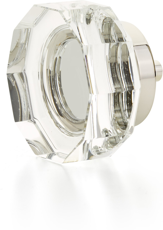 City Lights Large Multi-Sided Glass Knob, Polished Nickel, 1-3/4'' dia 53-PN