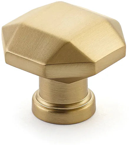 Menlo Park Faceted Knob, Signature Satin Brass, 1-1/4'' dia 531-SSB