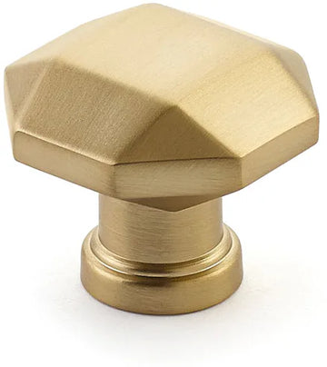 Menlo Park Faceted Knob, Signature Satin Brass, 1-1/4'' dia 531-SSB
