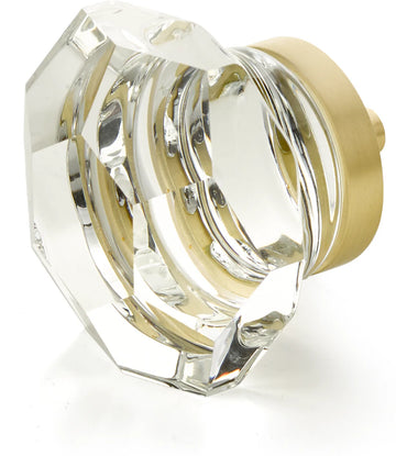 City Lights Faceted Dome Glass Knob, Satin Brass, 1-3/4'' dia 54-SB