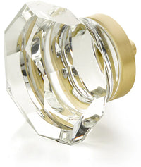 City Lights Faceted Dome Glass Knob, Satin Brass, 1-3/4'' dia 54-SB