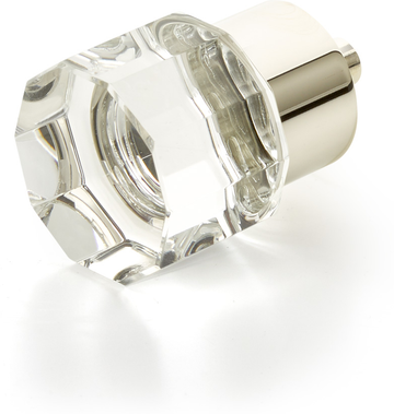 City Lights Round Multi-Sided Glass Knob, Polished Nickel, 1-1/8'' dia 55-PN