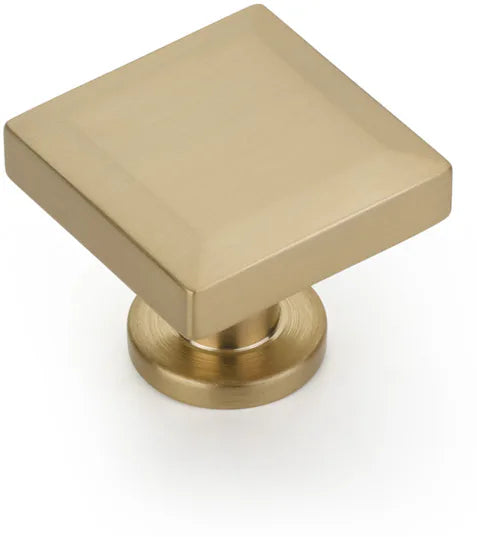 Heathrow Knob, Square, Signature Satin Brass, 1-1/4'' 551-SSB