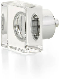 City Lights Square Glass Knob, Polished Chrome, 1-1/4'' 57-26