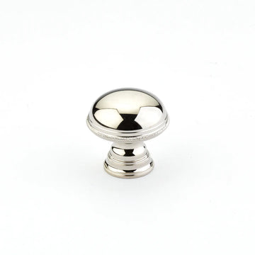 Atherton Plain Surface Knob, Knurled Edge, Polished Nickel, 1-1/4'' dia 572-PN