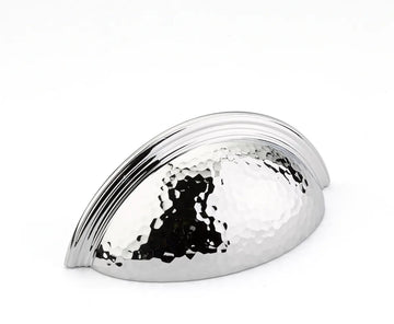 Atherton Cup Pull, Hammered, Plain Edge, Polished Chrome, 3'' cc 573-26