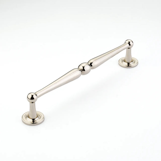Atherton Pull, Knurled Footplates, Polished Nickel, 8'' cc 577-PN