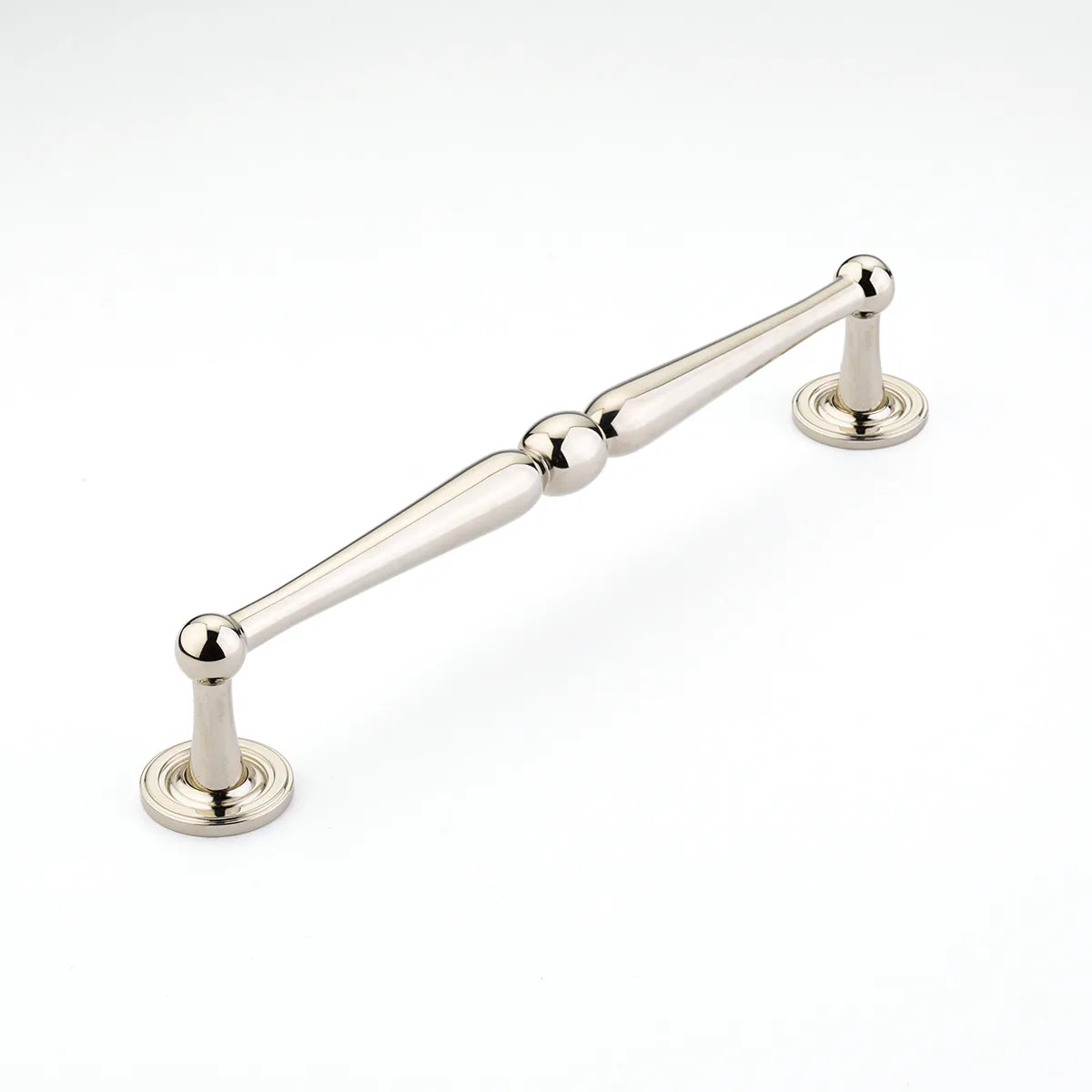Atherton Pull, Plain Footplates, Polished Nickel, 8'' cc 580-PN