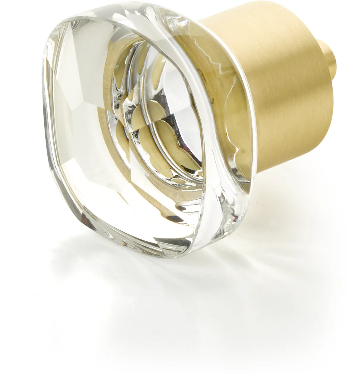 City Lights Soft Square Glass Knob, Satin Brass, 1-1/4''  61-SB