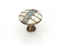 Fair Isle Knob, Round, Imperial Shell, Mother of Pearl, 1-3/8'' dia
