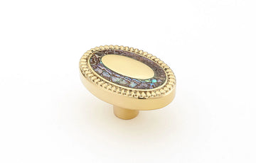 Fair Isle Knob, Oval, Imperial Shell, 1-1/2'' x 1-1/8''
