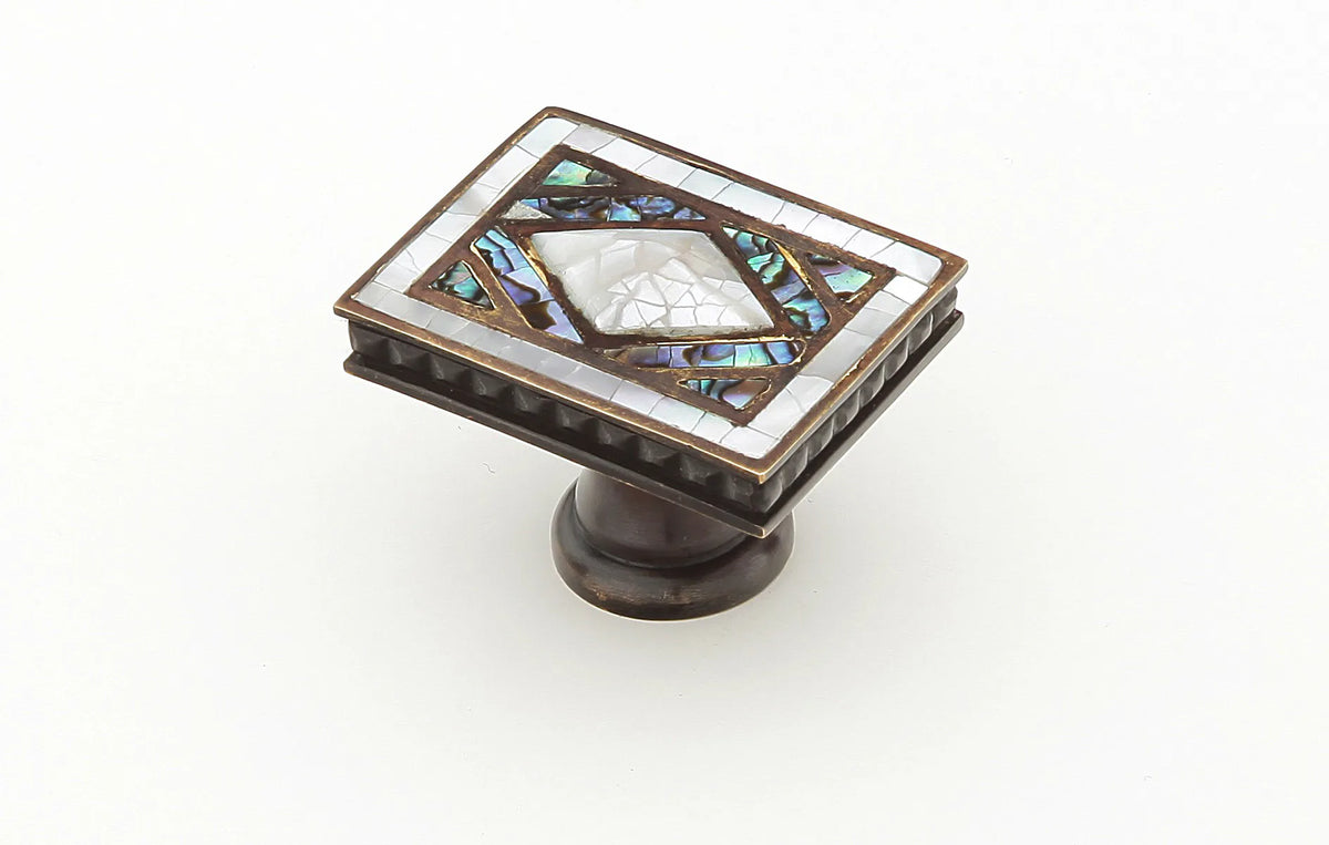 Avalon Bay Knob, Rectangle, Imperial Shell, Aged Dover, 1-7/8'' x 1-1/4''
