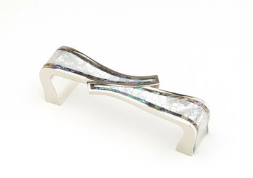 Avalon Bay Pull, Mother of Pearl, Imperial Shell, Polished Nickel, 4'' cc 662-PN