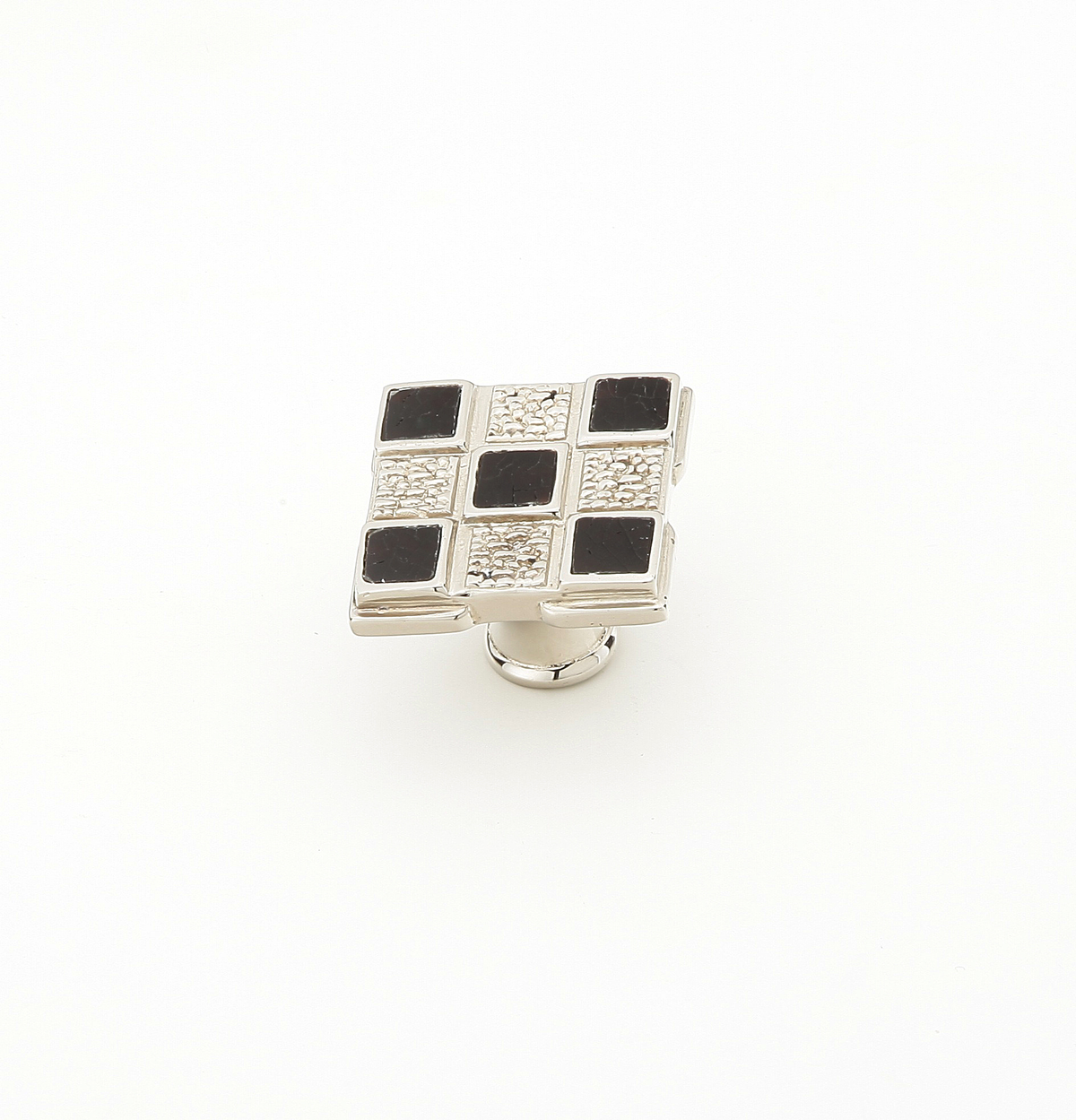 Avalon Bay Square Knob, Black Mother of Pearl, Polished Nickel, 1-1/4'' 671-B/PN