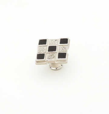 Avalon Bay Square Knob, Black Mother of Pearl, Polished Nickel, 1-1/4'' 671-B/PN