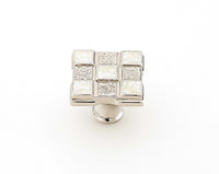 Avalon Bay Square Knob, White Mother of Pearl, Polished Nickel, 1-1/4'' 671-W/PN