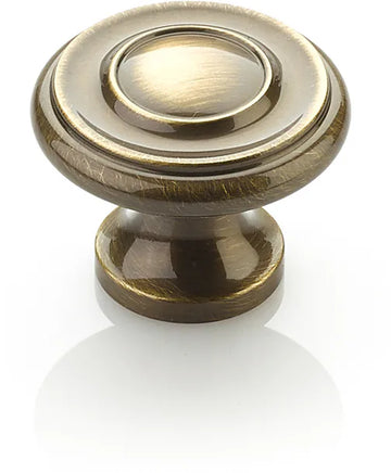 Traditional Round Knob, Antique Brass, 1-1/4'' dia 703-AB
