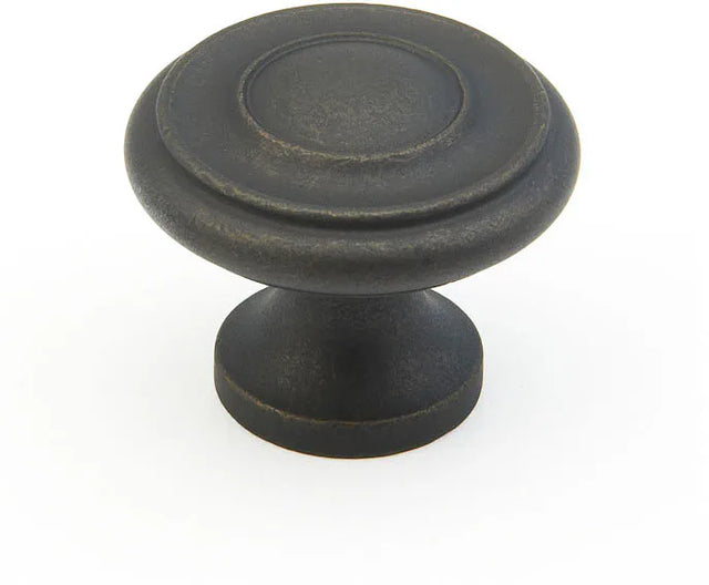Traditional Round Knob, Distressed Bronze, 1-1/4'' dia 703-DBZ