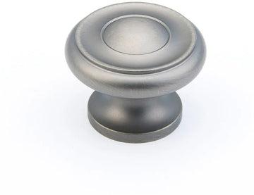 Traditional Round Knob, Antique Nickel, 1-1/2'' dia 704-AN