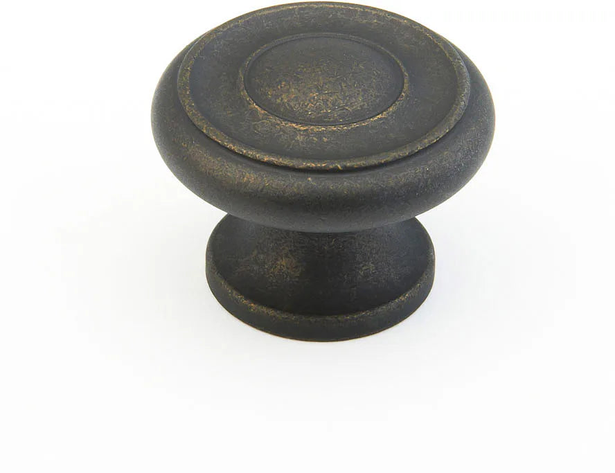 Traditional Round Knob, Distressed Bronze, 1-1/2'' dia 704-DBZ
