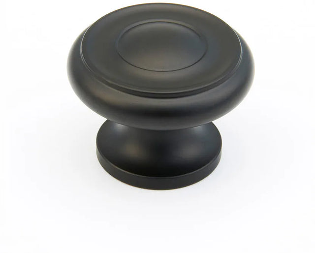 Traditional Round Knob, Flat Black, 1-1/2'' dia 704-FB