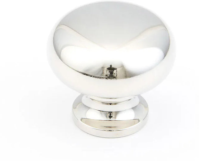 Traditional Knob, Round, Polished Nickel, 1-1/4'' dia 706-PN
