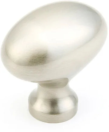Traditional Knob, Oval, Satin Nickel, 1-3/8'' dia 719-15