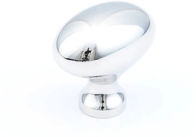 Traditional Knob, Oval, Polished Nickel, 1-3/8'' dia 719-PN