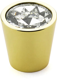 Stargaze Cylinder Glass Knob, Polished Brass, 1-1/16'' dia 72-C-03